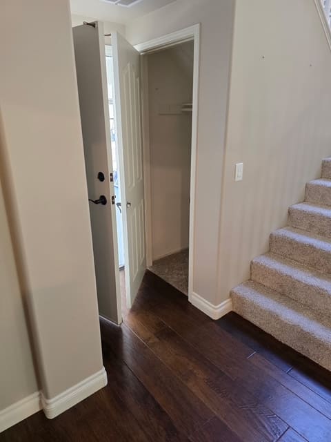 Hallway and under stair closet area of the Aliso Viejo home